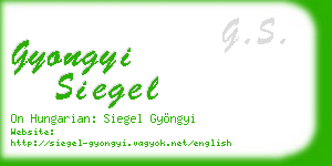 gyongyi siegel business card