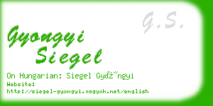 gyongyi siegel business card